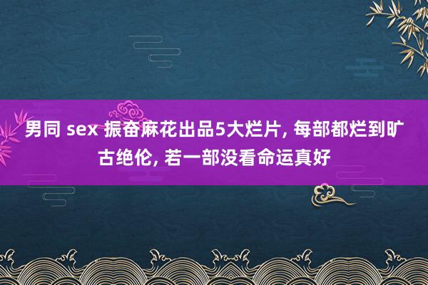 男同 sex 振奋麻花出品5大烂片， 每部都烂到旷古绝伦， 若一部没看命运真好