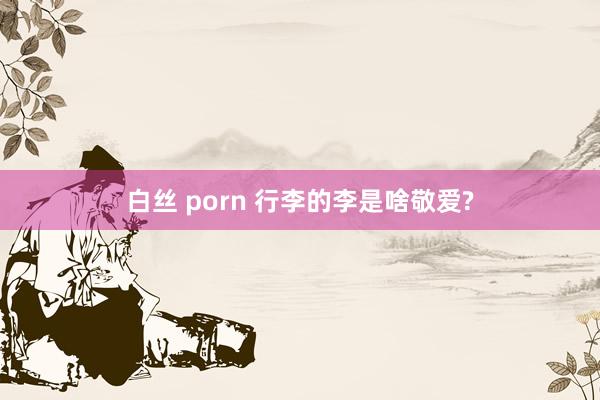 白丝 porn 行李的李是啥敬爱?